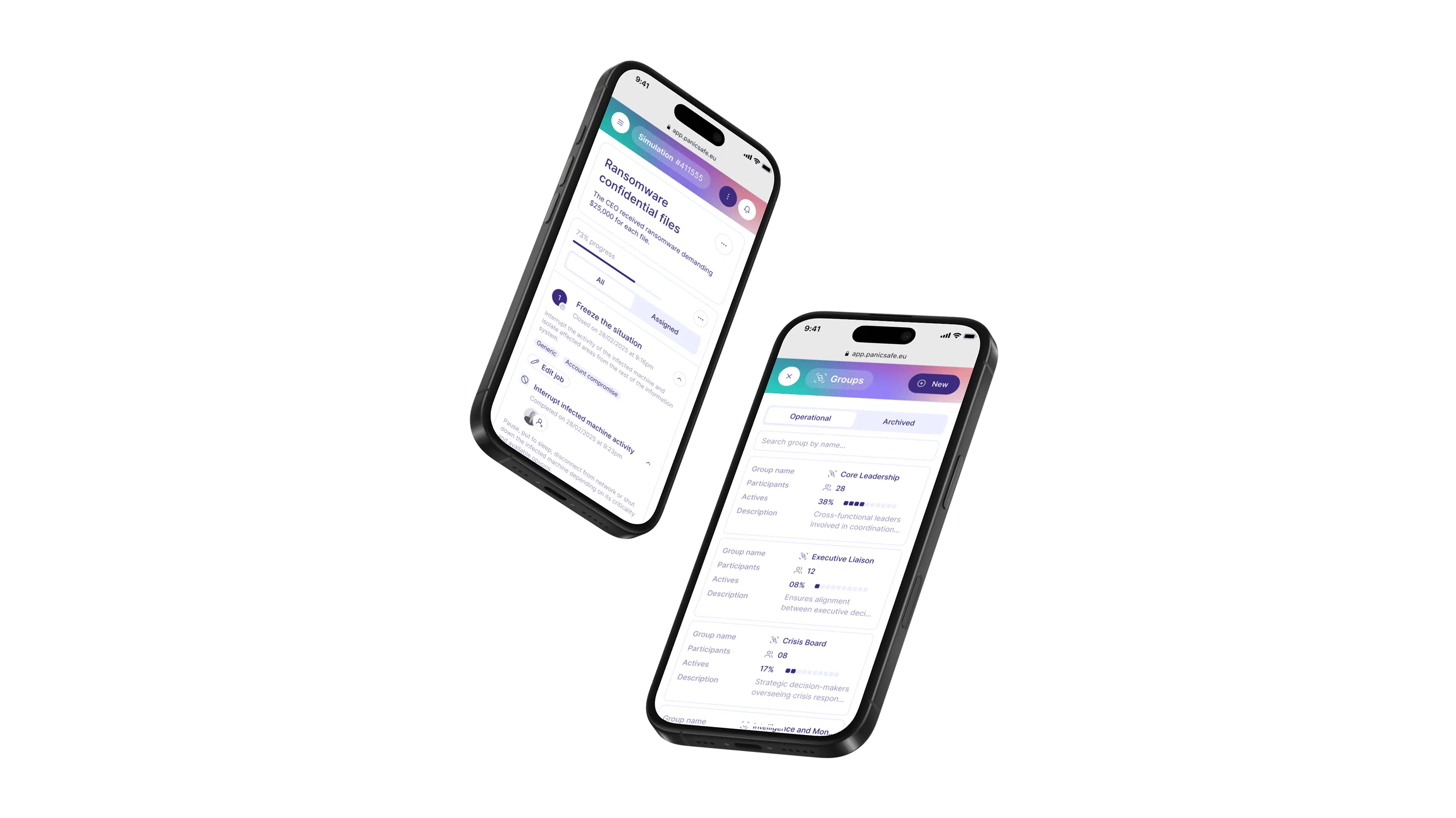 PanicSafe crisis cell on mobile